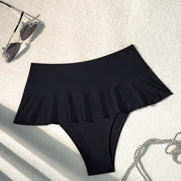 Women's Swim Set with Elegant Ruffle and High Waist