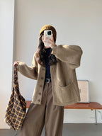 Women's Cozy Cardigan with Large Pockets and Button Detail