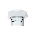 Women's Crop T-Shirt with Artistic Graphic Print