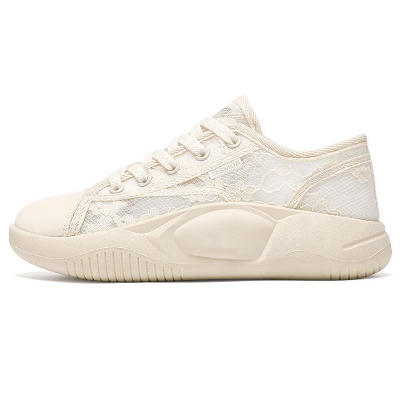Women's Breathable Casual Sneakers with Floral Design and Flexible Sole