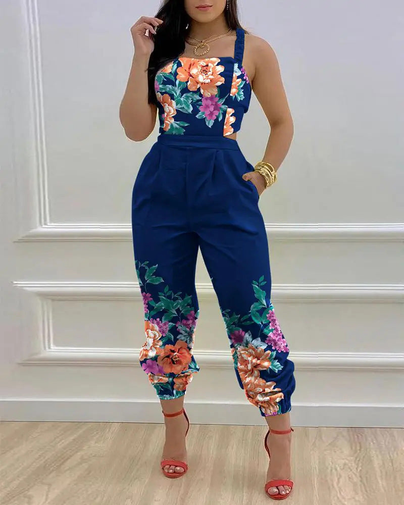Casual Women's Jumpsuit with Floral Design