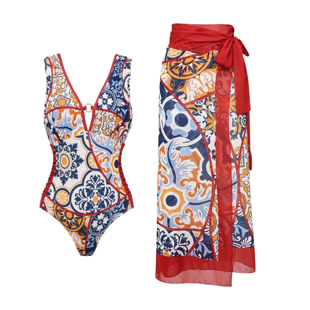 Women's Swimsuit with Elegant Wrap Bottom