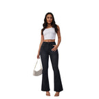 Women's Flared Jeans with High Waist and Side Pockets