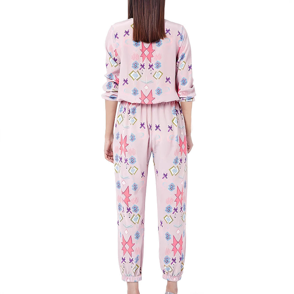 Women's Casual Jogging Suit with Modern Pattern