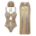 Women's Swimsuit Set with Refined Cut and Versatile Maxi Skirt