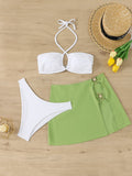 Women's Swim Set with Strappy Top and Trendy Bikini Bottoms