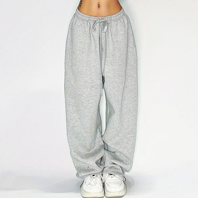 Comfortable Casual Pants with Elastic Waist and Wide Leg