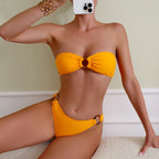 Women's Bandeau Bikini with Fashionable Ring Details