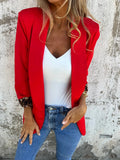 Elegant Blazer with Animal Print on Sleeves