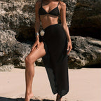 Women's Swim Skirt with Elegant Ruffle Design and Side Slit