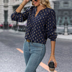 Women's Blouse with Eye-Catching Diamond Pattern
