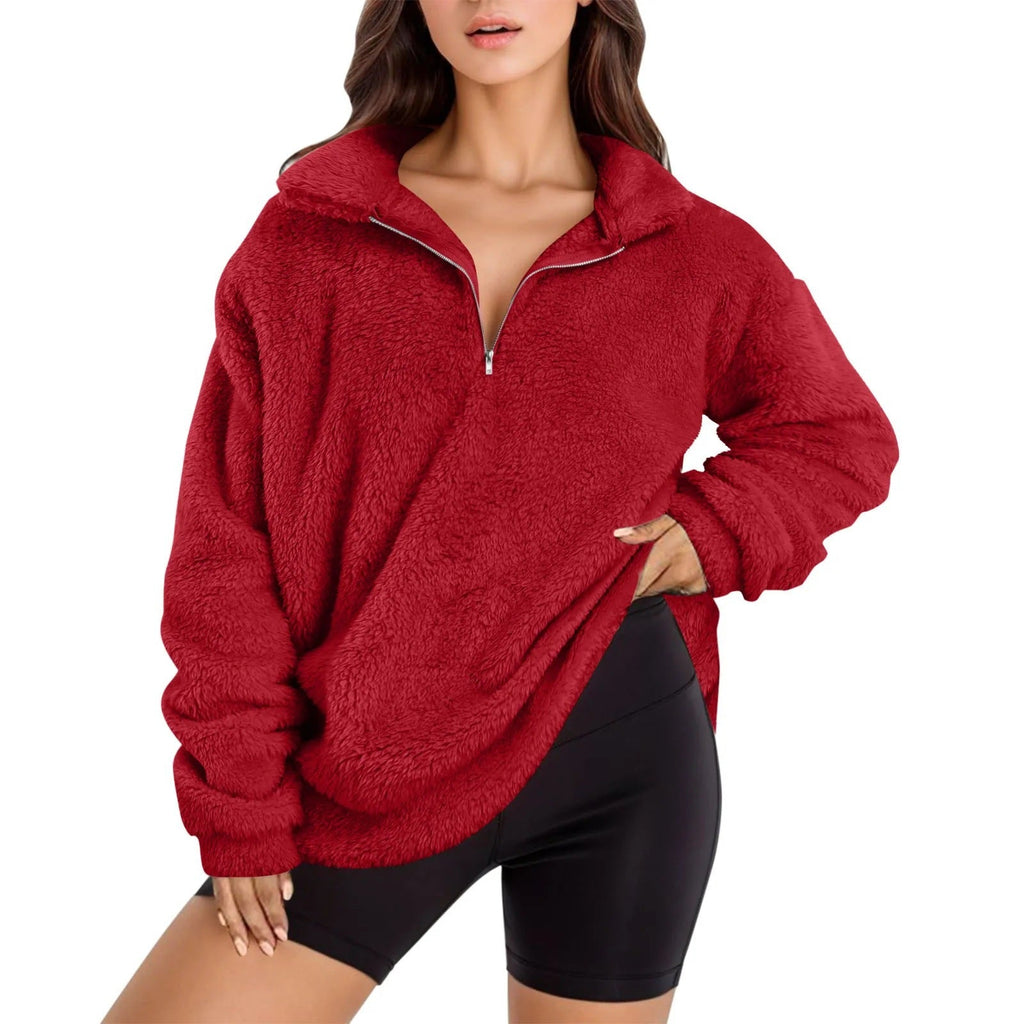 Women's Half-Zip Oversized Fleece Pullover