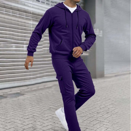 Men's Sporty Zip Sweat Set