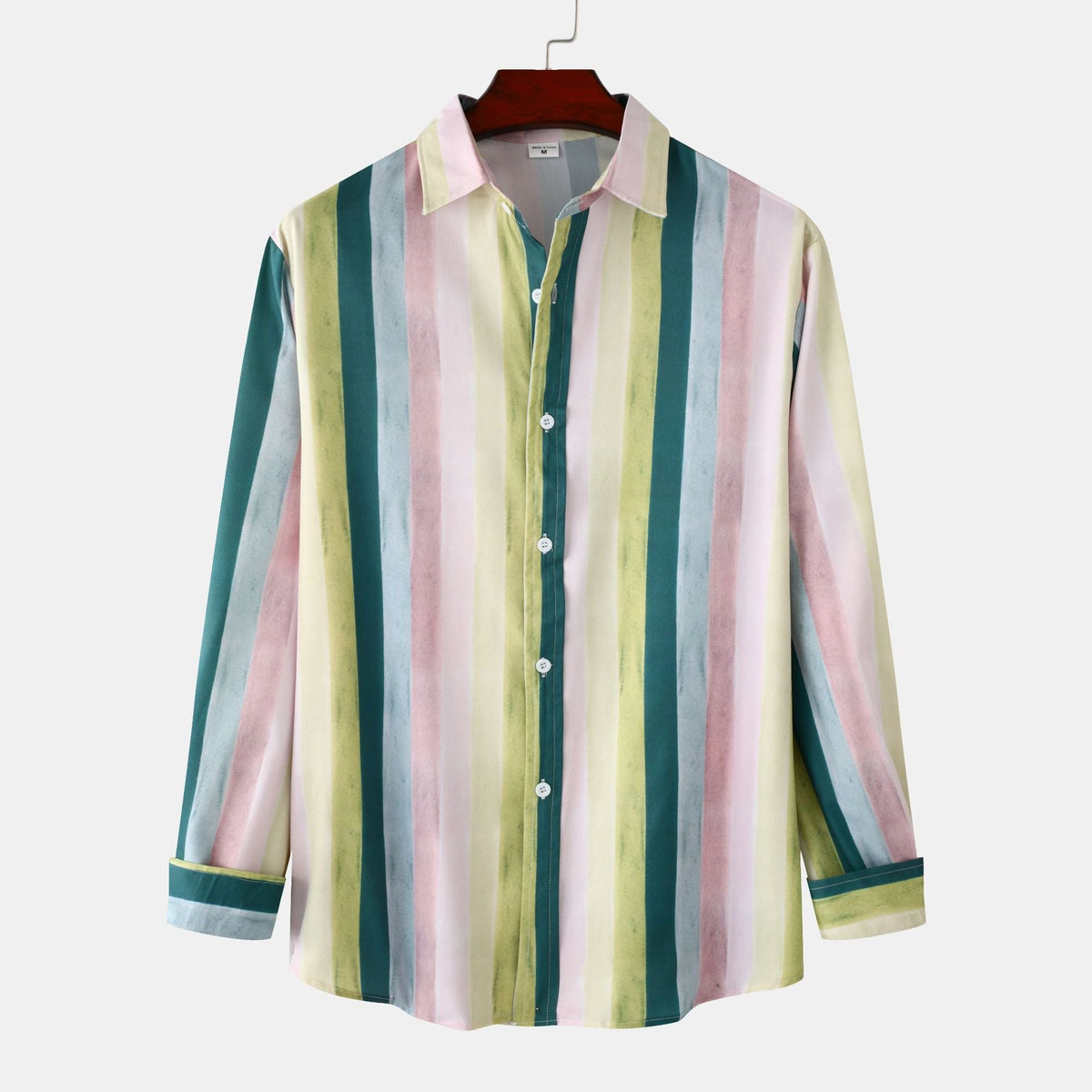 Women's Long-Sleeve Shirt with Colorful Stripe Pattern and Modern Cut