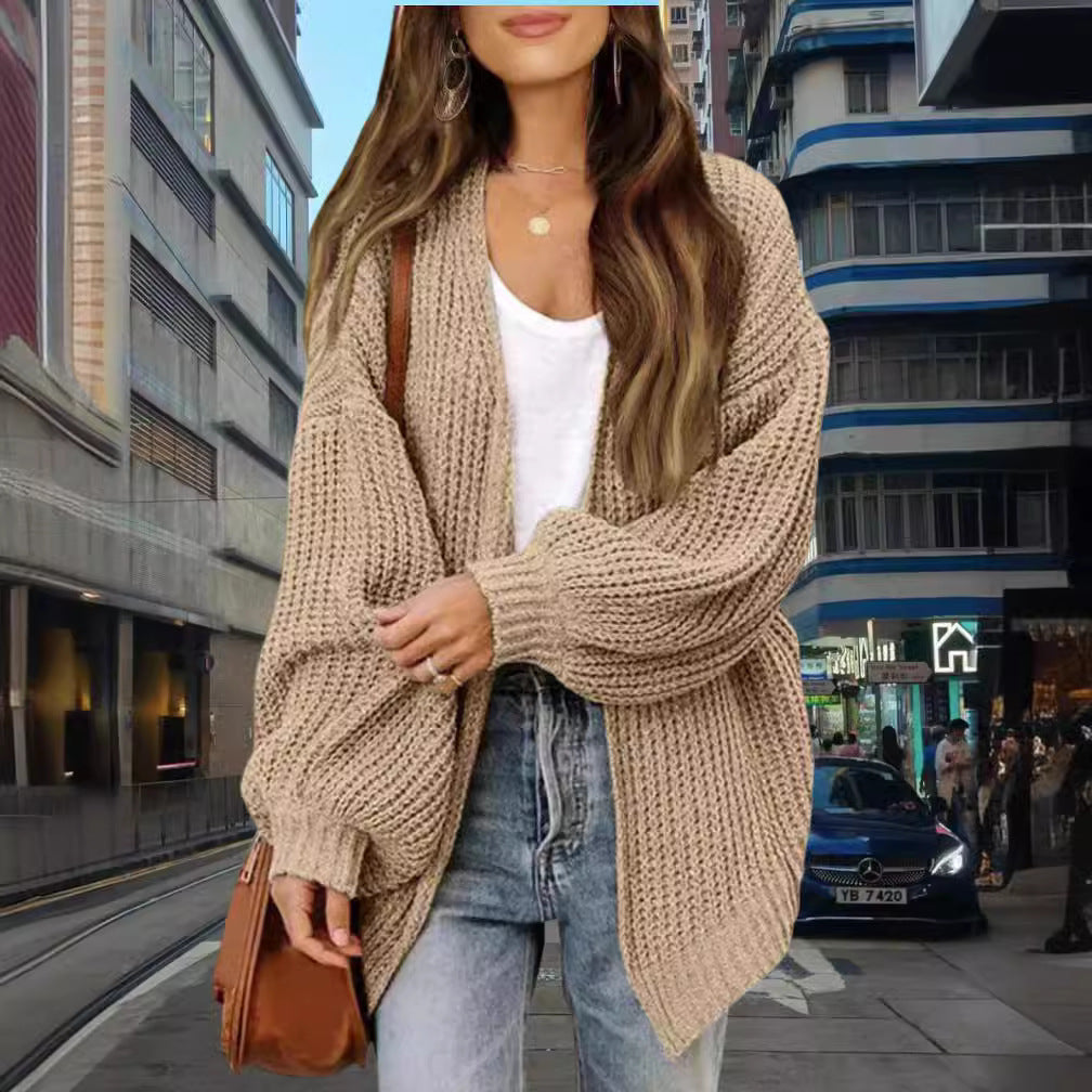 Women's Wide-Cut Chunky Knit Cardigan