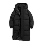Women's Long Down Jacket with High Collar and Windproof Features