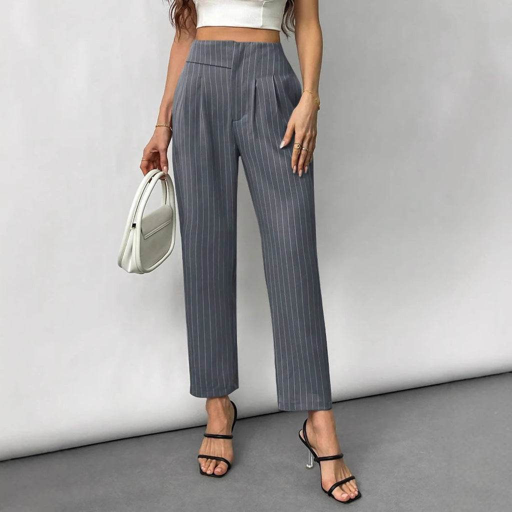 Women's Elegant and Fashionable Striped Trousers