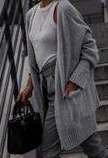 Women's Cozy Knit Cardigan with Relaxed Silhouette and Pockets