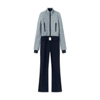 Women's Bouclé Blouson and High-Waist Flare Pants Set