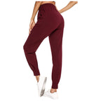 Women's Comfortable Athletic Pants with Elastic Waist and Side Pockets