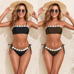 Women's Bandeau Bikini with Floral Border