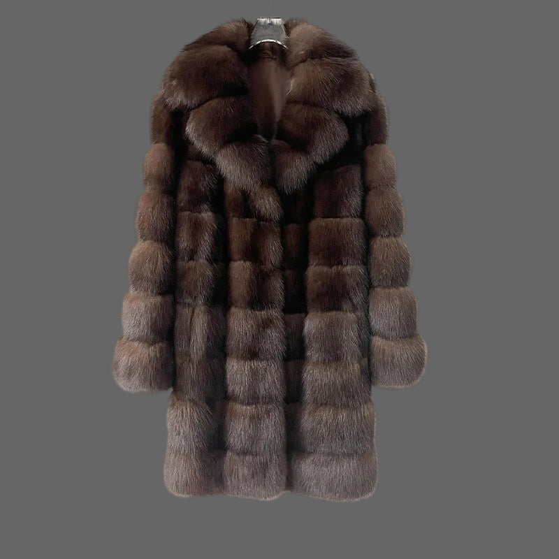 Women's Luxury Hooded Coat in High-Quality Faux Fur