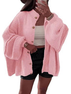 Women's Fluffy Cardigan with Dropped Shoulders