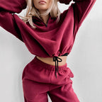 Women's Fleece Jogging Suit with High Collar