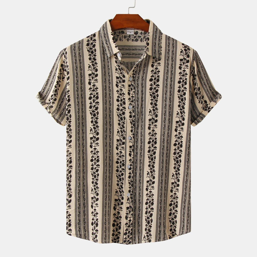Women's Short-Sleeve Shirt with Floral Patterns