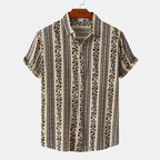 Women's Short-Sleeve Shirt with Floral Patterns
