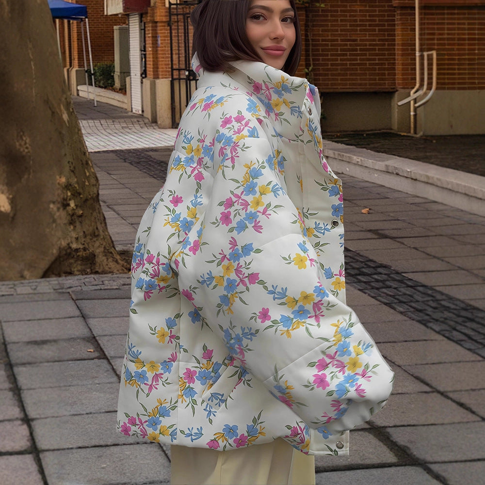 Women's Floral Oversized Down Jacket