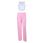 Women's Comfortable Casual Pants with Elastic Waistband and Wide Cut
