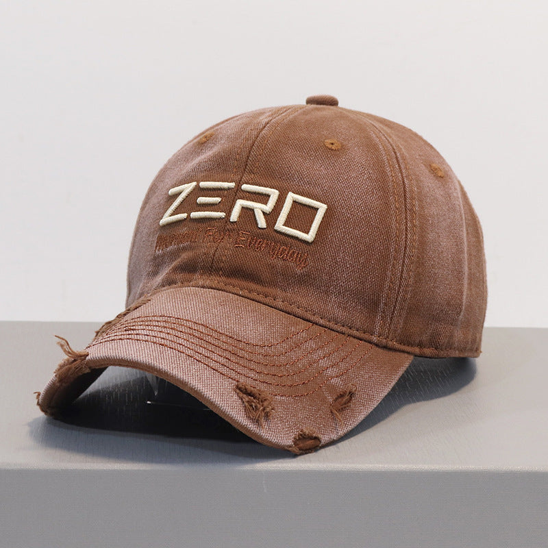 Men's Distressed Cotton Baseball Cap