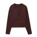 Elegant Women's Cardigan with Button Closure and Round Neckline