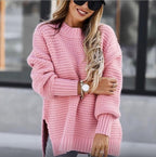 Women's Chunky Knit Sweater with Modern Texture and Loose Fit