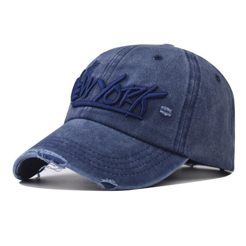 Men's Distressed Casual Embroidered Cap