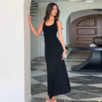 Women's Floor-Length Summer Dress with Boat Neck