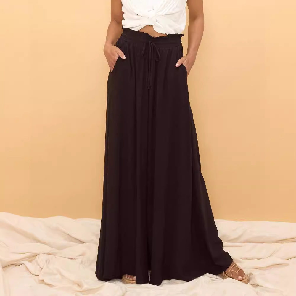 Women's Maxi Skirt with Colorful Geometric Pattern and Elastic Waistband
