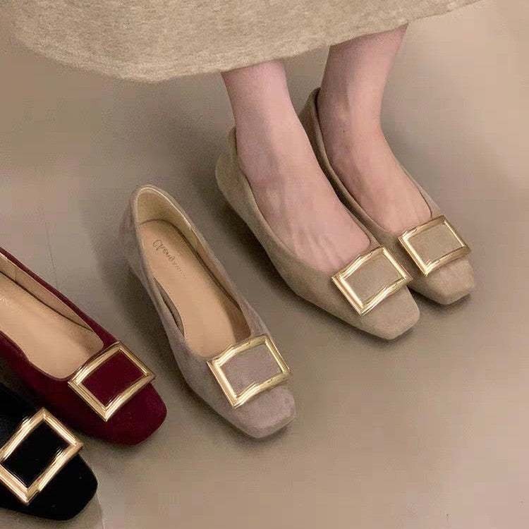 Women's Ballet Flats with Elegant Buckle Detail