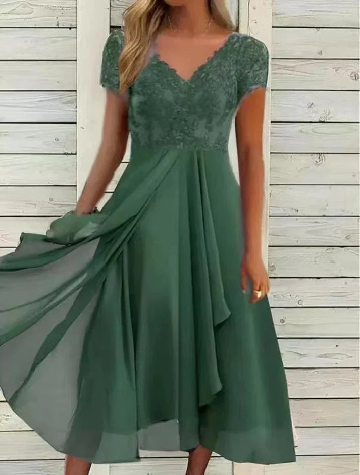 Midi Dress with Front Slit