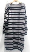 Women's Cozy Knit Coat with Casual Stripe Pattern