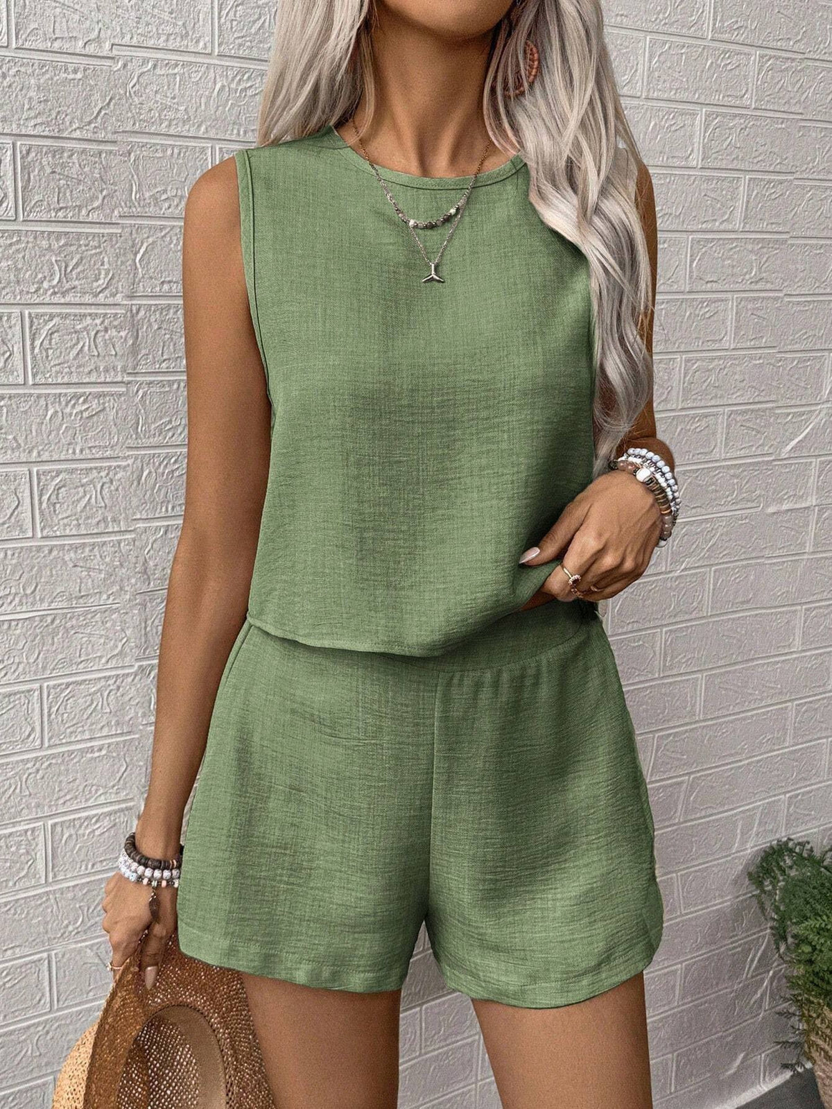 Women's Casual Wide-Leg Short Jumpsuit
