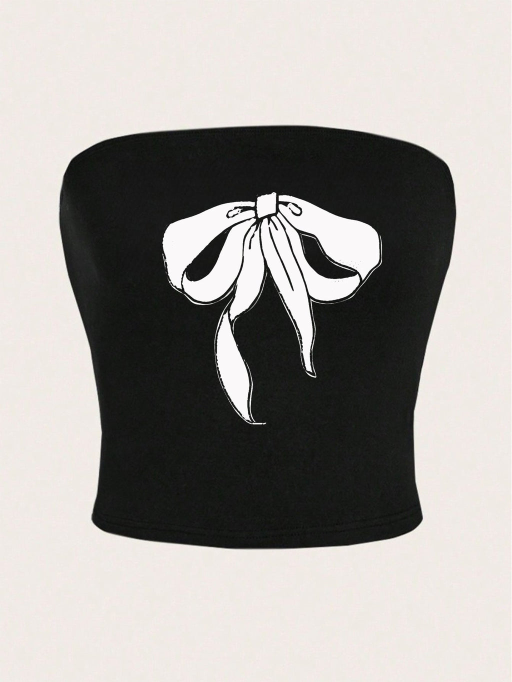 Women's Bandeau Top with Fruit Print and Form-Fitting Cut