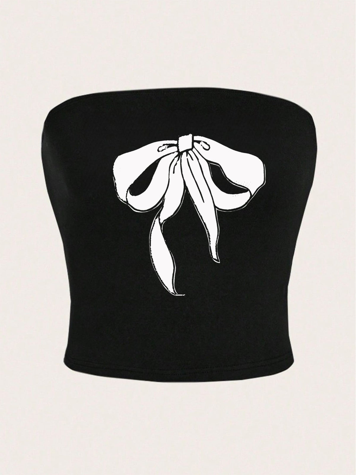 Women's Bandeau Top with Fruit Print and Form-Fitting Cut