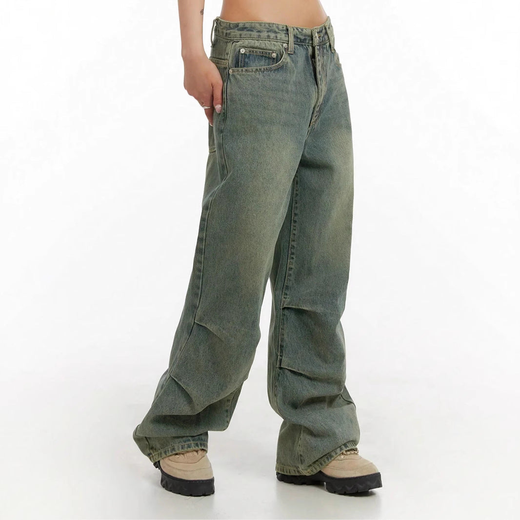 Women's High-Waisted Wide-Leg Baggy Jeans