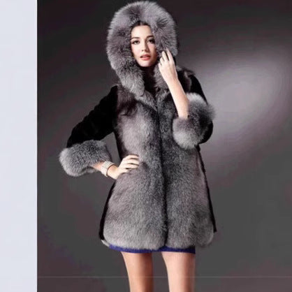 Women's Elegant and Warm Faux Fur Parka with Hood