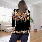 Women's Floral Blouse with V-Neck