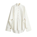 Women's Fashionable Oversized Blouse with Special Button Details