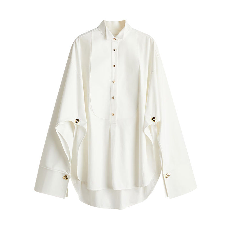 Women's Fashionable Oversized Blouse with Special Button Details