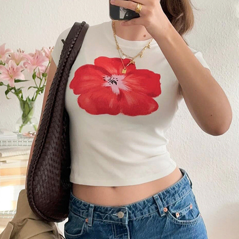 Women's Floral Crop T-Shirt
